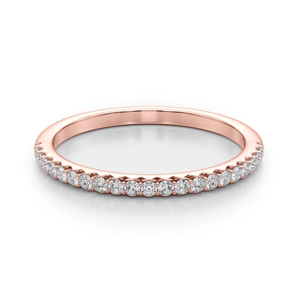 Straight Prong Set Wedding Band (0.21 ct. tw.), On hand view in rose gold