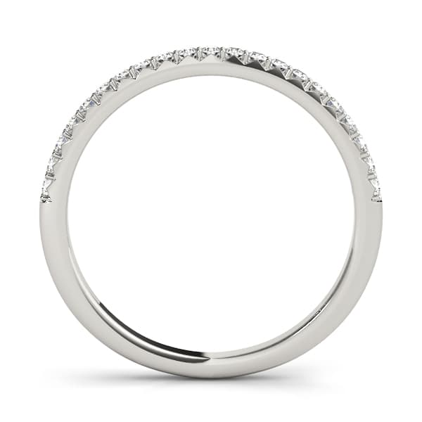 Straight Prong Set Wedding Band (0.21 ct. tw.), Side view in white gold or platinum