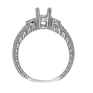 Oval Gemstone Ring (3/8 ct. tw.), Side view in white gold or platinum