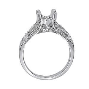 Oval Gemstone Ring (1/3 ct. tw.), Side view in white gold or platinum
