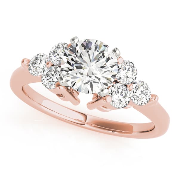 Cluster Sides Engagement Ring, style 83249, Front view in rose gold