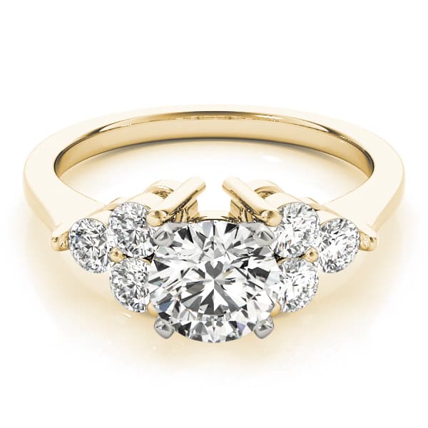Cluster Sides Engagement Ring, style 83249, On hand view in yellow gold