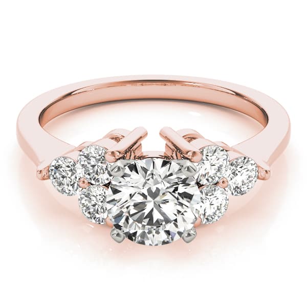 Cluster Sides Engagement Ring, style 83249, On hand view in rose gold