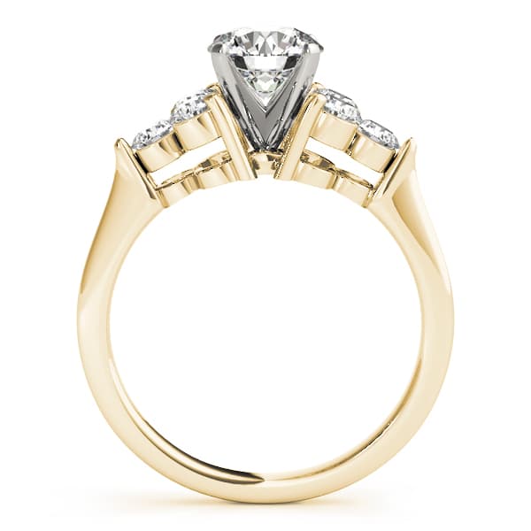 Cluster Sides Engagement Ring, style 83249, Side view in yellow gold