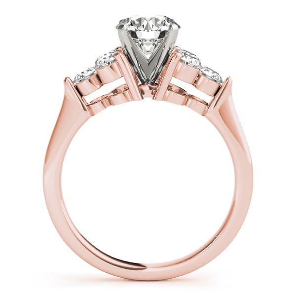 Cluster Sides Engagement Ring, style 83249, Side view in rose gold