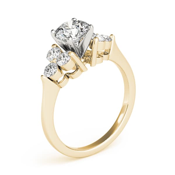Cluster Sides Engagement Ring, style 83249, Top view in yellow gold