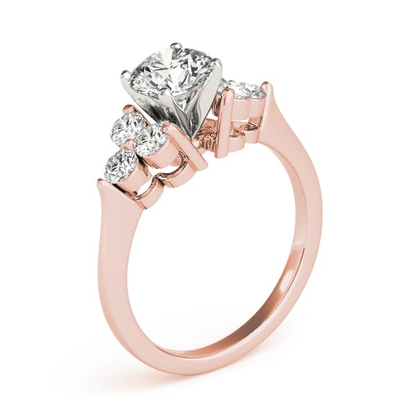 Cluster Sides Engagement Ring, style 83249, Top view in rose gold
