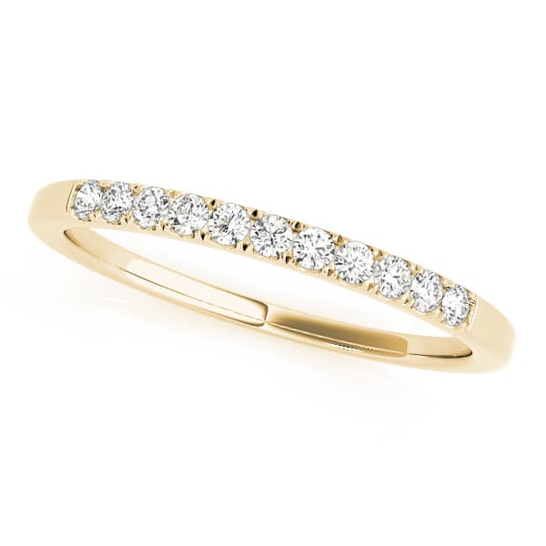 Prong Set Wedding Bands (0.1 ct. tw.), Front view in yellow gold