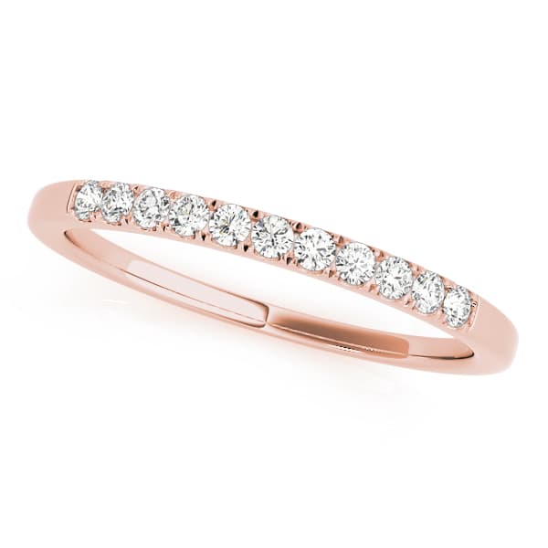 Prong Set Wedding Bands (0.1 ct. tw.), Front view in rose gold