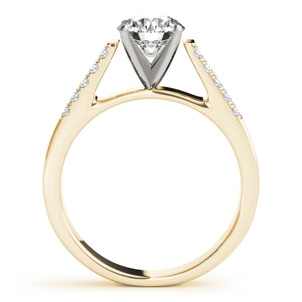 Pavé Engagement Ring, style 83250, Side view in yellow gold
