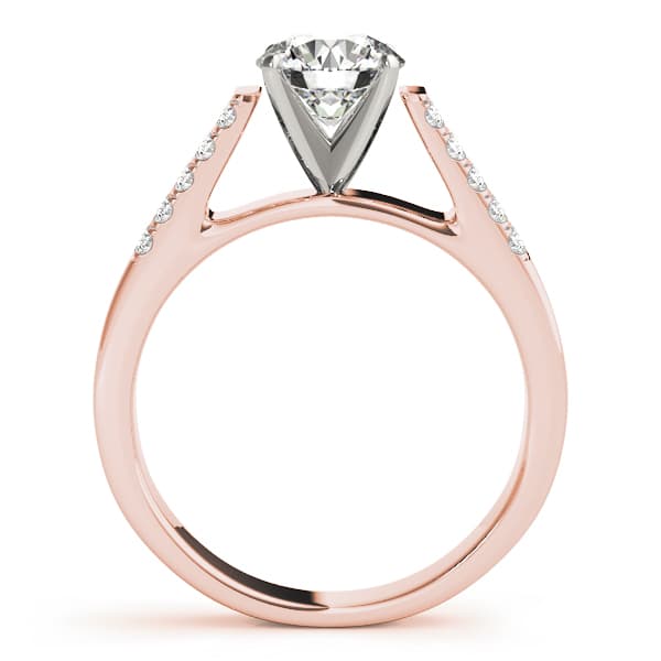 Pavé Engagement Ring, style 83250, Side view in rose gold