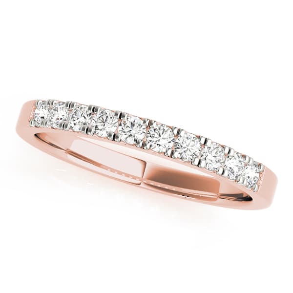 Split Prong Wedding Band (0.3 ct. tw.), Front view in rose gold