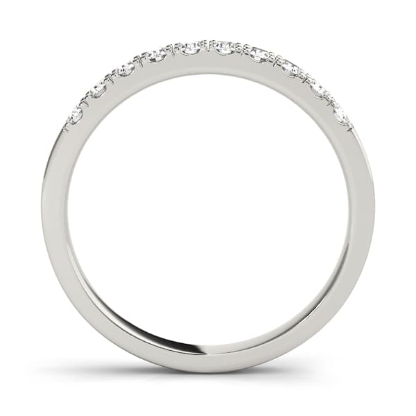 Split Prong Wedding Band (0.3 ct. tw.), Side view in white gold or platinum
