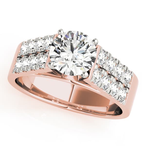 Multi-Row Engagement Ring, style 83251, Front view in rose gold