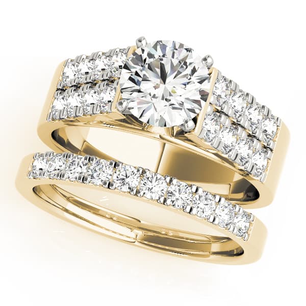 Multi-Row Engagement Ring, style 83251, On hand view in yellow gold