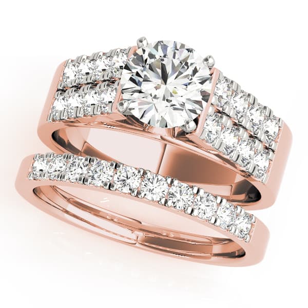 Multi-Row Engagement Ring, style 83251, On hand view in rose gold