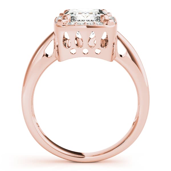 Emerald Gemstone Ring, style 83265, Side view in rose gold
