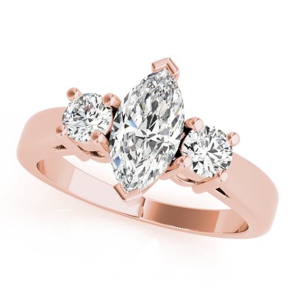 3-Stone Marquise Engagement Ring, style 83266, Front view in rose gold