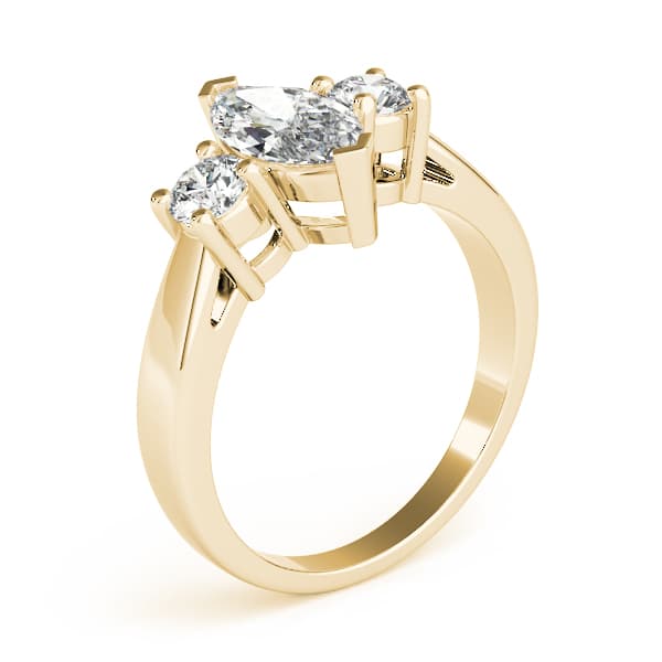3-Stone Marquise Engagement Ring, style 83266, Angle view in yellow gold
