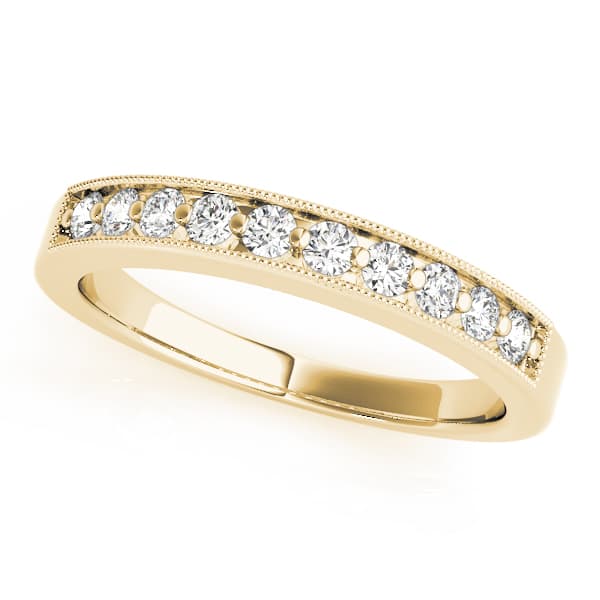 Channel Set Wedding Band (0.1 ct. tw.), Front view in yellow gold