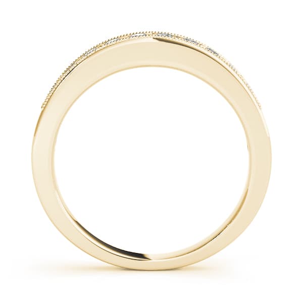 Channel Set Wedding Band (0.1 ct. tw.), Side view in yellow gold