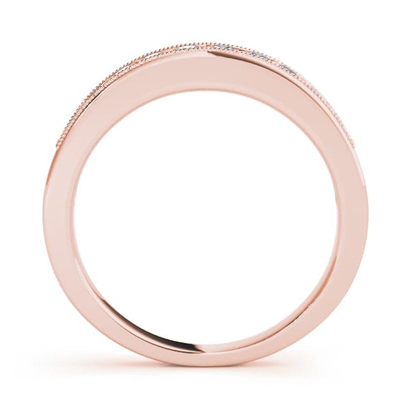 Channel Set Wedding Band (0.1 ct. tw.), Side view in rose gold