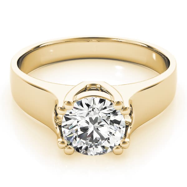 Solitaire Double Prong Engagement Ring, style 83275, On hand view in yellow gold
