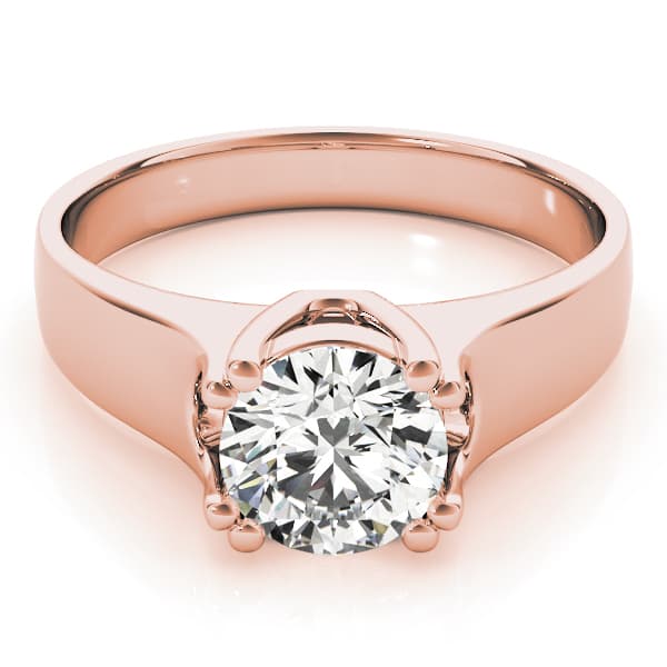 Solitaire Double Prong Engagement Ring, style 83275, On hand view in rose gold