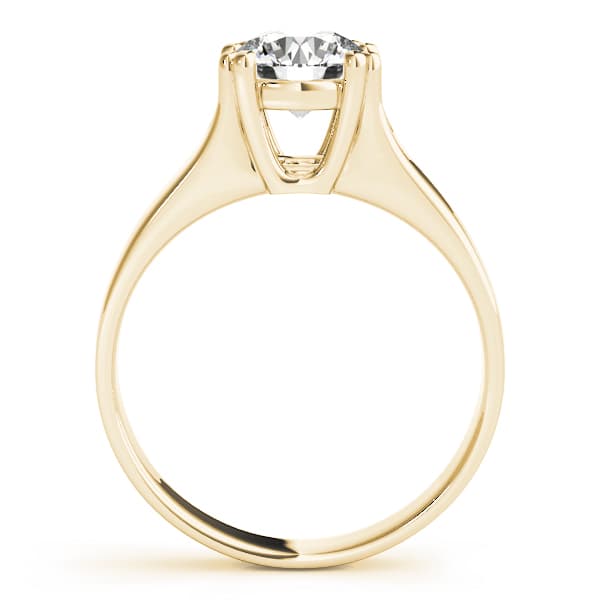 Solitaire Double Prong Engagement Ring, style 83275, Side view in yellow gold