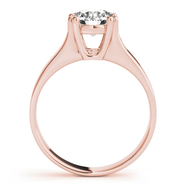 Solitaire Double Prong Engagement Ring, style 83275, Side view in rose gold