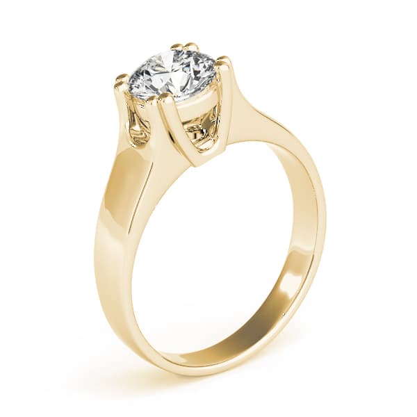 Solitaire Double Prong Engagement Ring, style 83275, Top view in yellow gold