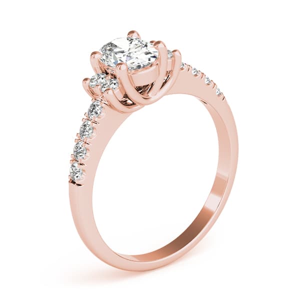 Single Row Oval Color Ring, style 83276, Angle view in rose gold
