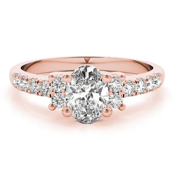 Single Row Oval Color Ring, style 83276, On hand view in rose gold