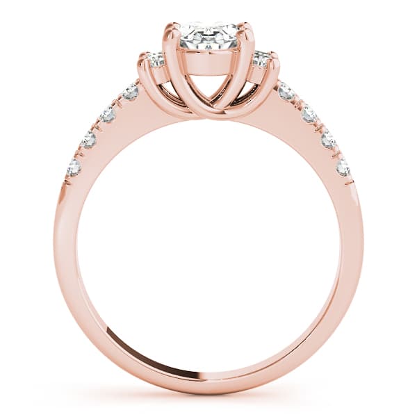 Single Row Oval Color Ring, style 83276, Side view in rose gold