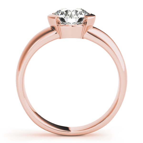 Solitaire Round Engagement Ring, style 83277, Side view in rose gold