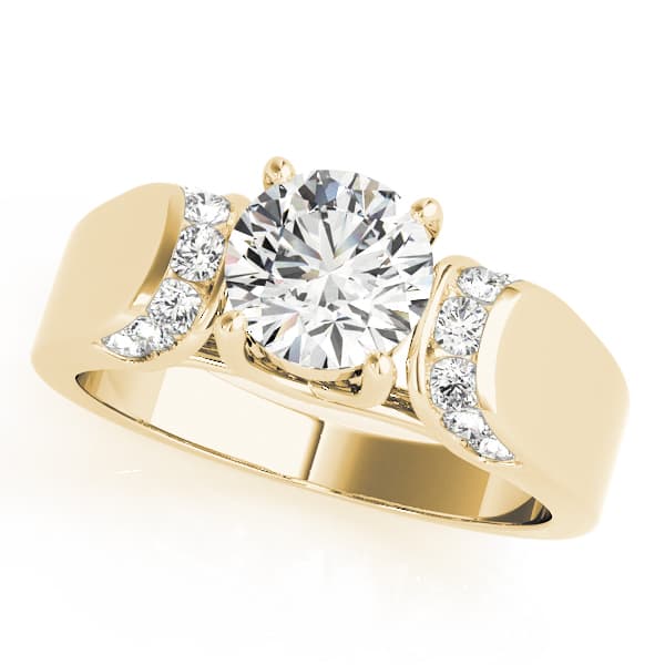 Solitaire Trellis Engagement Ring, style 83279, Front view in yellow gold