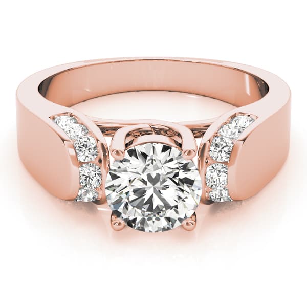 Solitaire Trellis Engagement Ring, style 83279, On hand view in rose gold