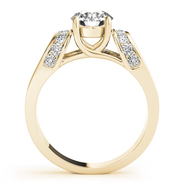 Solitaire Trellis Engagement Ring, style 83279, Side view in yellow gold