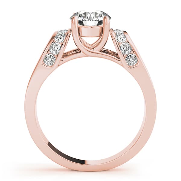 Solitaire Trellis Engagement Ring, style 83279, Side view in rose gold