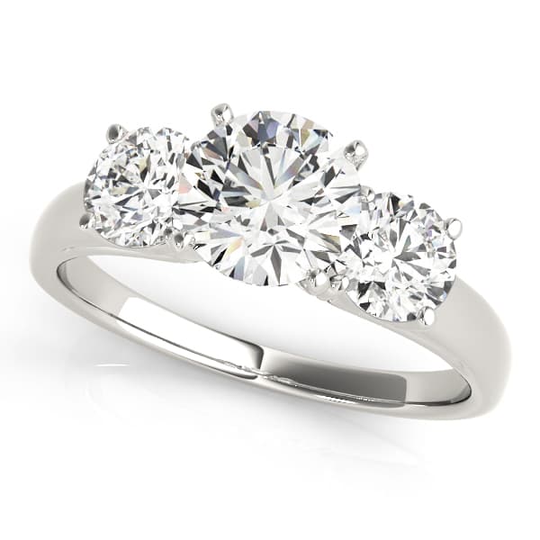 3-Stone Round Trellis Engagement Ring — style 83280 in 10k White Gold