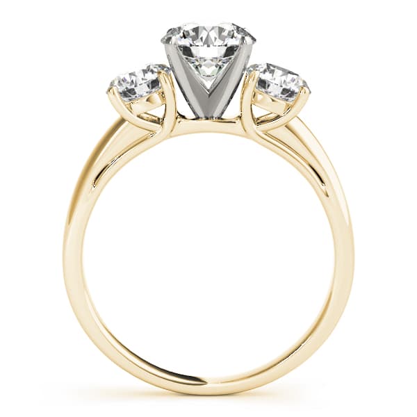 3-Stone Round Trellis Engagement Ring, style 83280, Side view in yellow gold