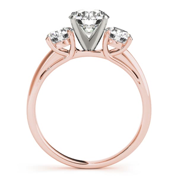 3-Stone Round Trellis Engagement Ring, style 83280, Side view in rose gold