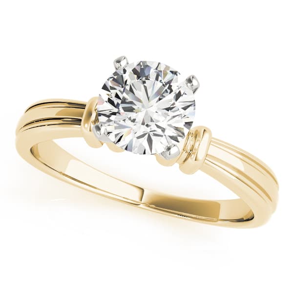 Solitaire Engagement Ring, style 83282, Front view in yellow gold