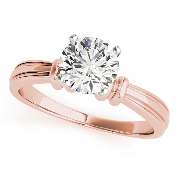Solitaire Engagement Ring, style 83282, Front view in rose gold