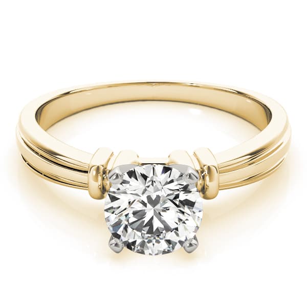 Solitaire Engagement Ring, style 83282, On hand view in yellow gold
