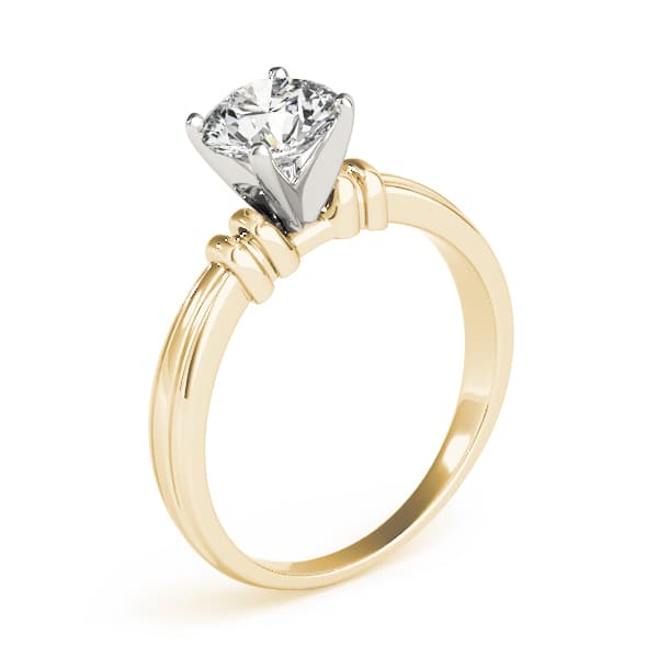 Solitaire Engagement Ring, style 83282, Top view in yellow gold