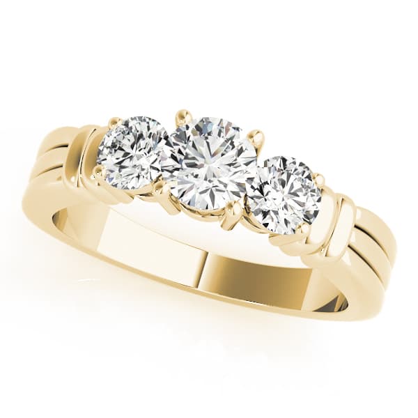 3-Stone Round Engagement Ring, style 83283, Front view in yellow gold