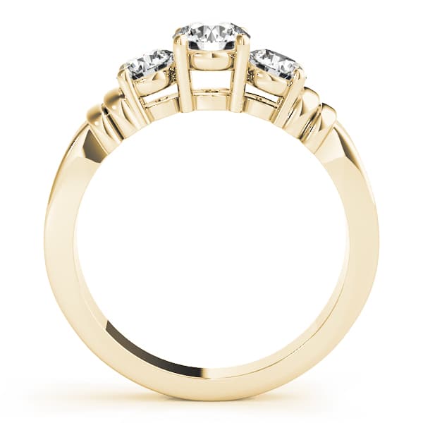 3-Stone Round Engagement Ring, style 83283, Side view in yellow gold