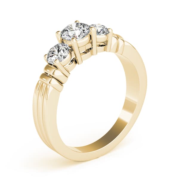 3-Stone Round Engagement Ring, style 83283, Top view in yellow gold