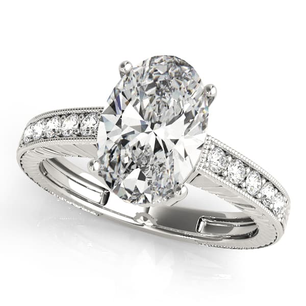 Vintage-Inspired Milgrain Engagement Ring — style 83285 in 10k White Gold